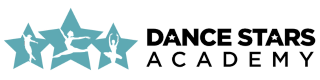 Dance stars academy logo in black and teal