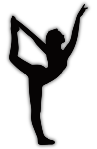 Silhouette of dancer posing in arabesque